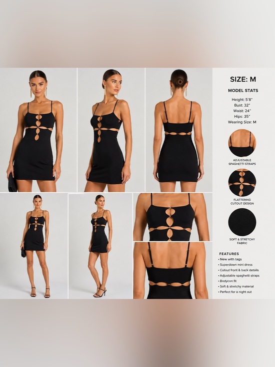 Superdown by Revolve Dresses & Skirts - NWT Superdown Black Cutout Bodycon Mini Dress Size M